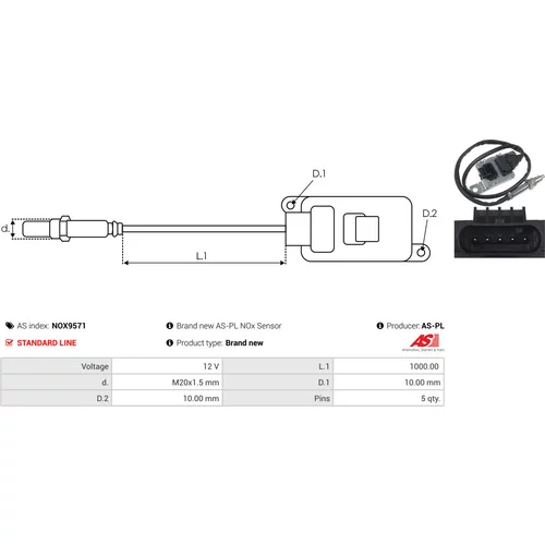 NOx-Sensor, vstrekovanie močoviny NOX9571 /AS-PL/ - obr. 2