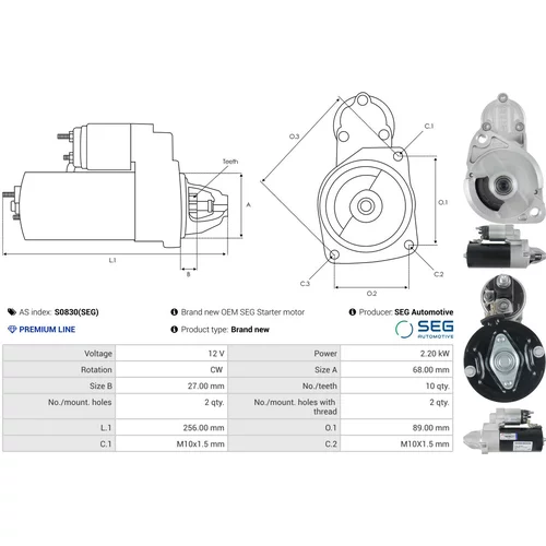 Štartér S0830(SEG) /AS-PL/ - obr. 4