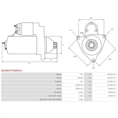 Štartér S5248(MITSUBISHI) /AS-PL/ - obr. 4