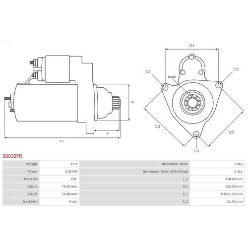 Štartér S6032PR /AS-PL/ - obr. 4