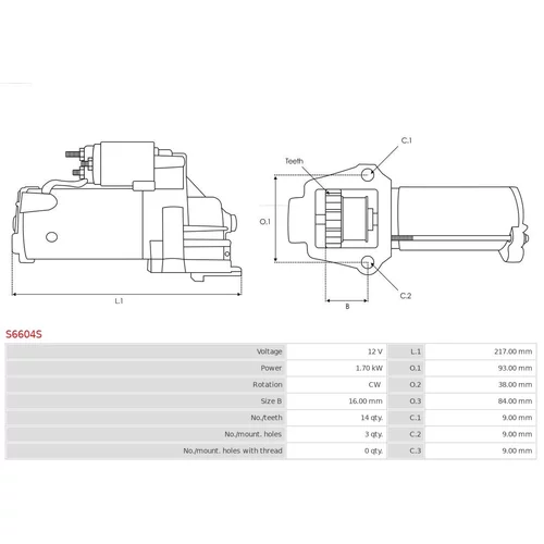 Štartér S6604S /AS-PL/ - obr. 4