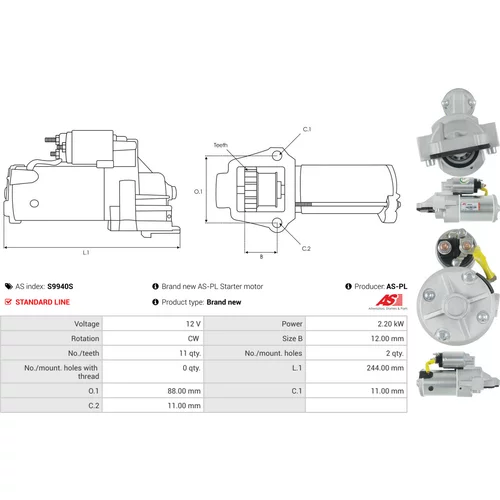Štartér S9940S /AS-PL/ - obr. 4