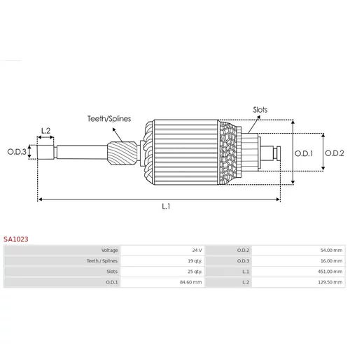 Rotor štartéra SA1023 /AS-PL/ - obr. 1