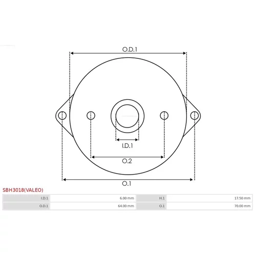 Držiak uhlíkov štartéra SBH3018(VALEO) /AS-PL/ - obr. 1