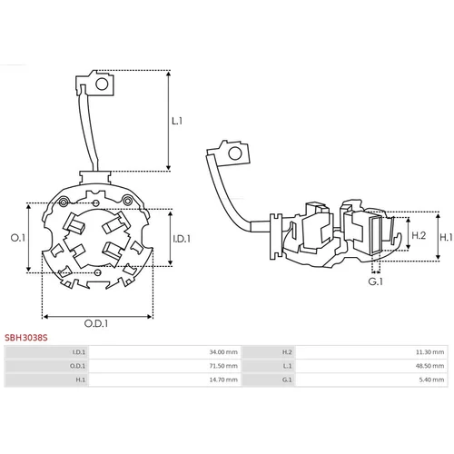 Držiak uhlíkov SBH3038S /AS-PL/ - obr. 1