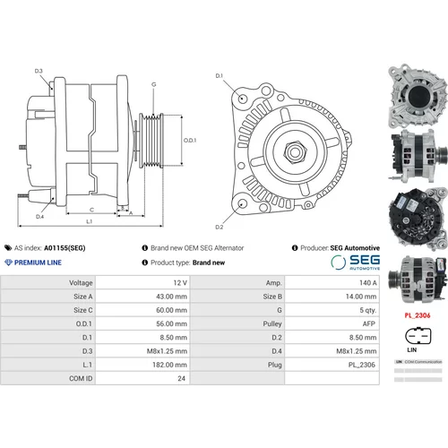 Alternátor A01155(SEG) /AS-PL/ - obr. 4