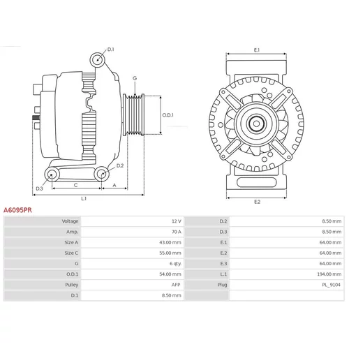 Alternátor A6095PR /AS-PL/ - obr. 4