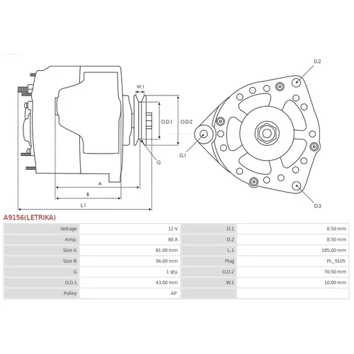 Alternátor A9156(LETRIKA) /AS-PL/ - obr. 5