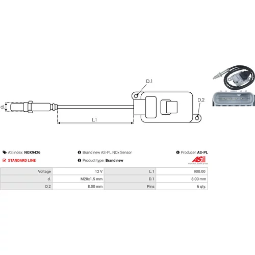 NOx-Sensor, vstrekovanie močoviny NOX9426 /AS-PL/ - obr. 2