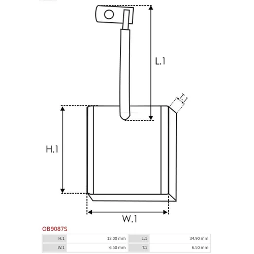Uhlíkový zberač alternátora OB9087S /AS-PL/ - obr. 1