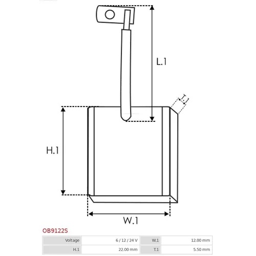 Uhlíkový zberač alternátora OB9122S /AS-PL/ - obr. 1