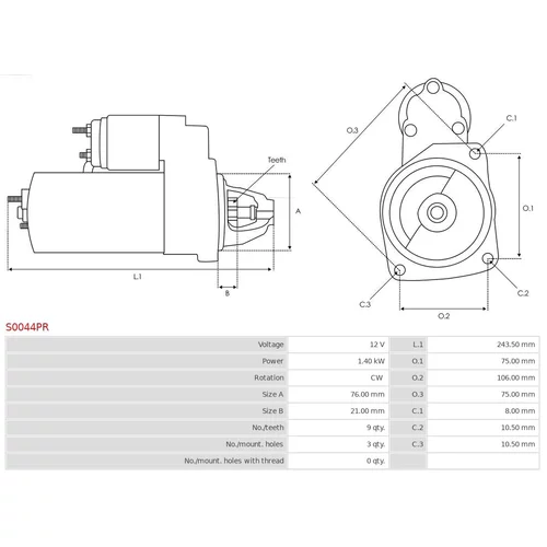 Štartér S0044PR /AS-PL/ - obr. 4