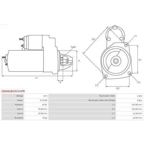 Štartér S0046(BOSCH)PR /AS-PL/ - obr. 4