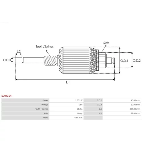 Rotor štartéra SA0014 /AS-PL/ - obr. 1