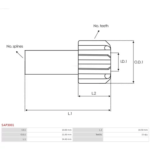 Rotor štartéra SAP3001 /AS-PL/ - obr. 1