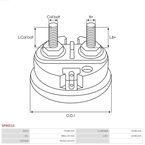 Uzáver, relé štartéra SP9051S /AS-PL/ - obr. 1