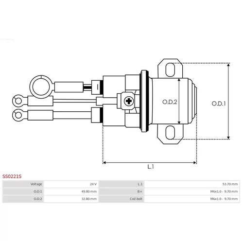Elektromagnetický spínač pre štartér SS0221S /AS-PL/ - obr. 3