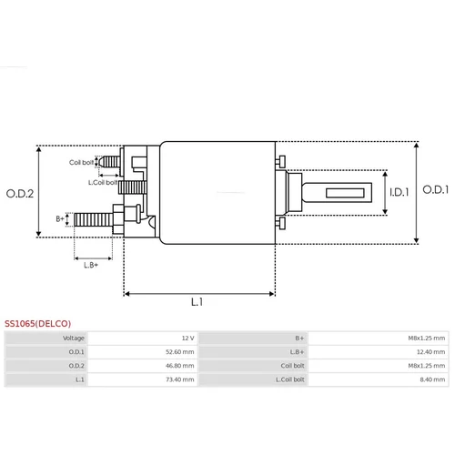 Elektromagnetický spínač pre štartér SS1065(DELCO) /AS-PL/ - obr. 3