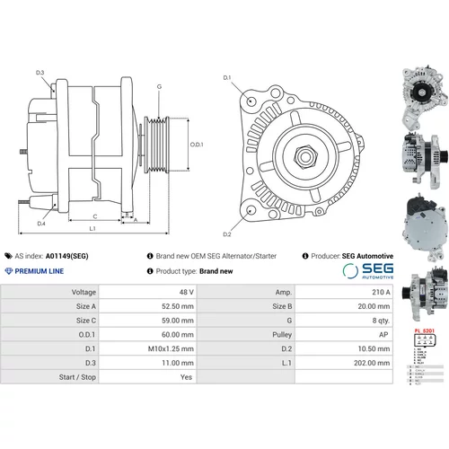 Alternátor A01149(SEG) /AS-PL/ - obr. 4