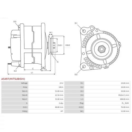 Alternátor A5497(MITSUBISHI) /AS-PL/ - obr. 5