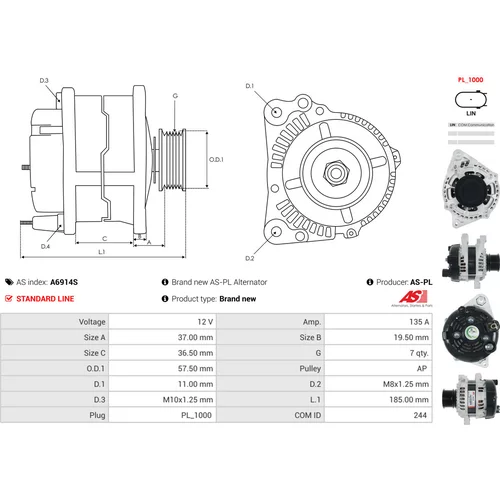 Alternátor A6914S /AS-PL/ - obr. 4