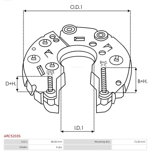 Usmerňovač alternátora ARC5203S /AS-PL/ - obr. 2