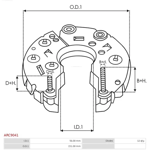 Usmerňovač alternátora ARC9041 /AS-PL/ - obr. 2