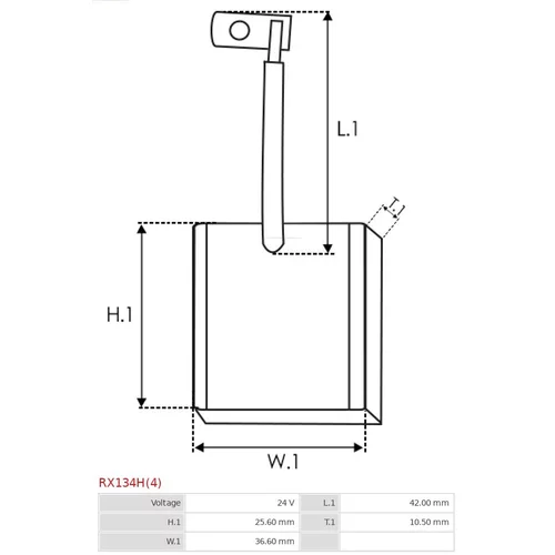 Uhlíkový zberač štartéra RX134H(4) /AS-PL/ - obr. 1