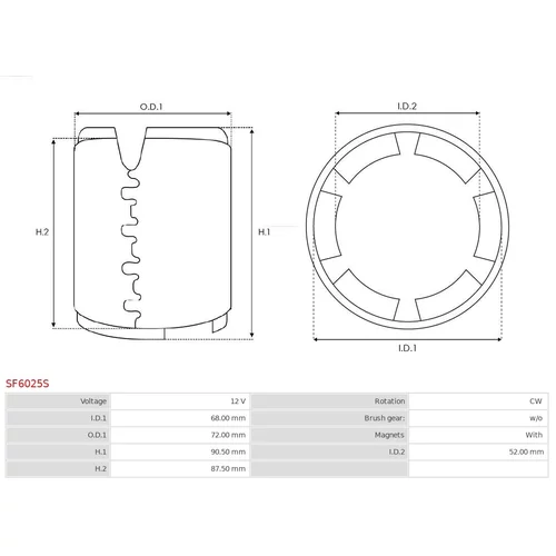 Budiace vinutie štartéra SF6025S /AS-PL/ - obr. 2