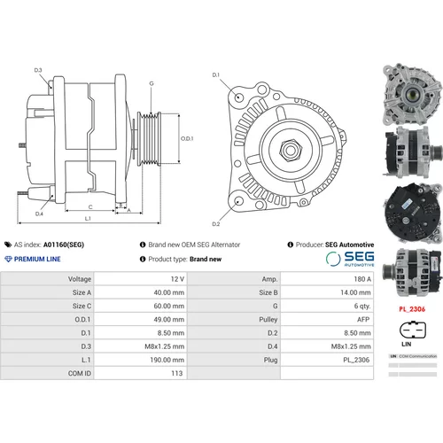 Alternátor A01160(SEG) /AS-PL/ - obr. 4