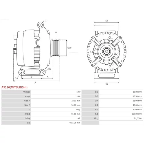 Alternátor A5126(MITSUBISHI) /AS-PL/ - obr. 4
