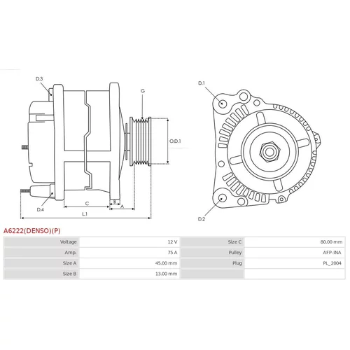Alternátor A6222(DENSO)(P) /AS-PL/ - obr. 4
