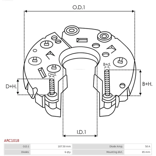 Usmerňovač alternátora ARC1018 /AS-PL/ - obr. 2