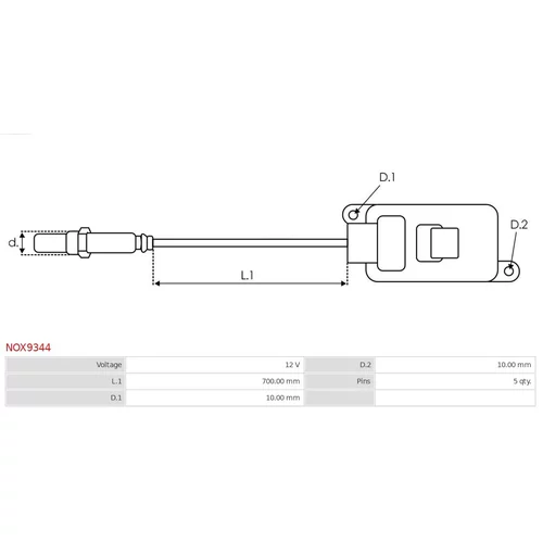 NOx-Sensor, vstrekovanie močoviny NOX9344 /AS-PL/ - obr. 2