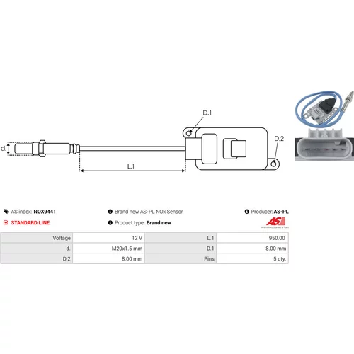NOx-Sensor, vstrekovanie močoviny NOX9441 /AS-PL/ - obr. 2