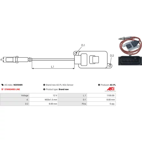 NOx-Sensor, vstrekovanie močoviny NOX9489 /AS-PL/ - obr. 2