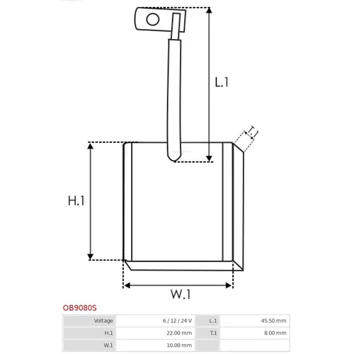 Uhlíkový zberač alternátora OB9080S /AS-PL/ - obr. 1