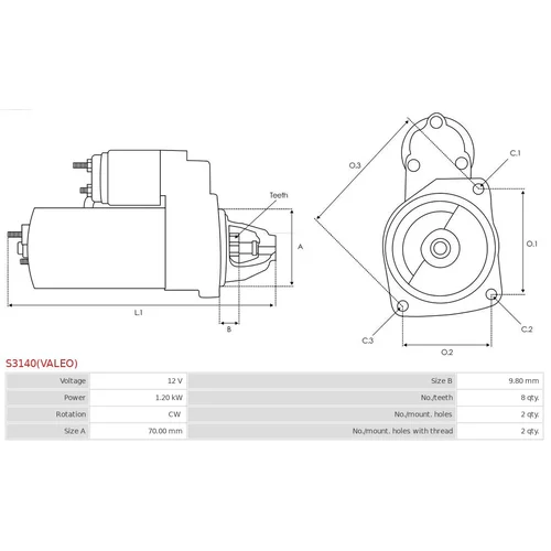 Štartér S3140(VALEO) /AS-PL/ - obr. 4
