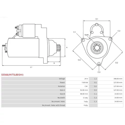 Štartér S5566(MITSUBISHI) /AS-PL/ - obr. 4