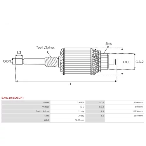 Rotor štartéra SA0110(BOSCH) /AS-PL/ - obr. 1