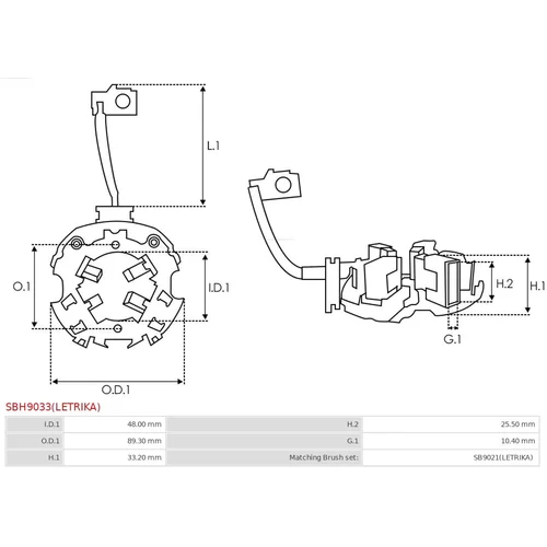 Držiak uhlíkov SBH9033(LETRIKA) /AS-PL/ - obr. 1
