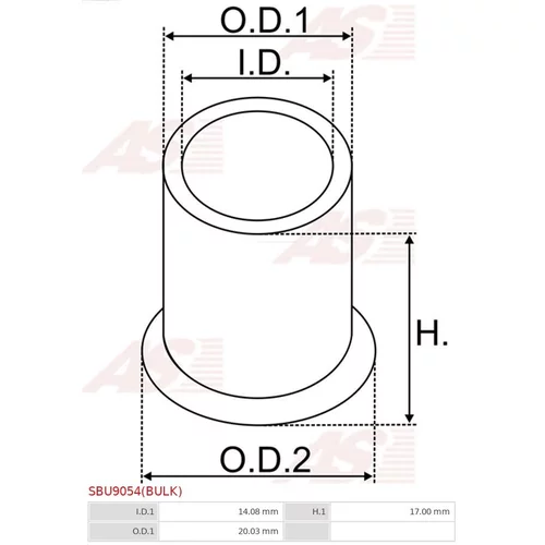 Puzdro, Hriadeľ štartéra SBU9054(BULK) /AS-PL/ - obr. 1