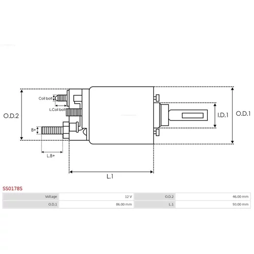 Elektromagnetický spínač pre štartér SS0178S /AS-PL/ - obr. 3