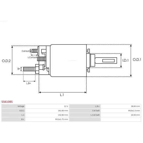 Elektromagnetický spínač pre štartér SS6108S /AS-PL/ - obr. 3