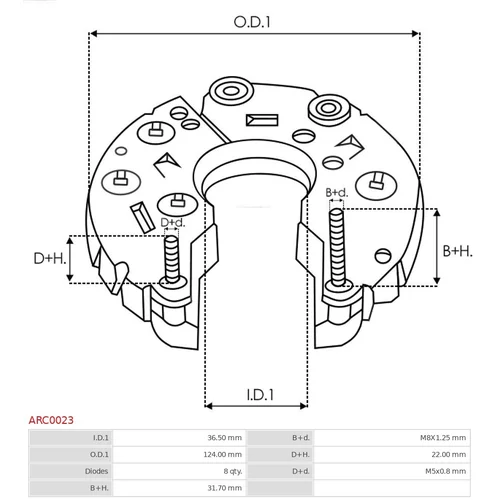 Usmerňovač alternátora ARC0023 /AS-PL/ - obr. 2