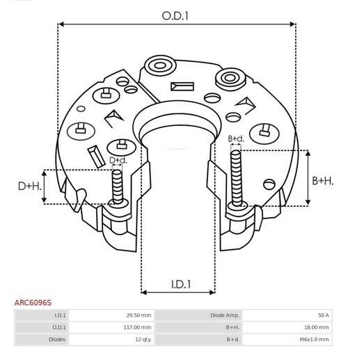 Usmerňovač alternátora ARC6096S /AS-PL/ - obr. 2