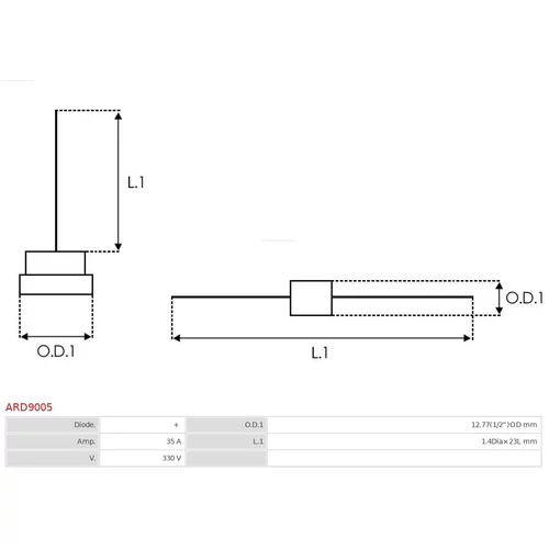 Usmerňovač alternátora ARD9005 /AS-PL/ - obr. 1