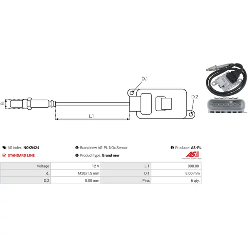 NOx-Sensor, vstrekovanie močoviny NOX9424 /AS-PL/ - obr. 2