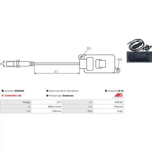 NOx-Sensor, vstrekovanie močoviny NOX9469 /AS-PL/ - obr. 2