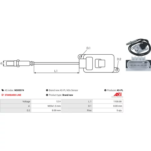 NOx-Sensor, vstrekovanie močoviny NOX9574 /AS-PL/ - obr. 2
